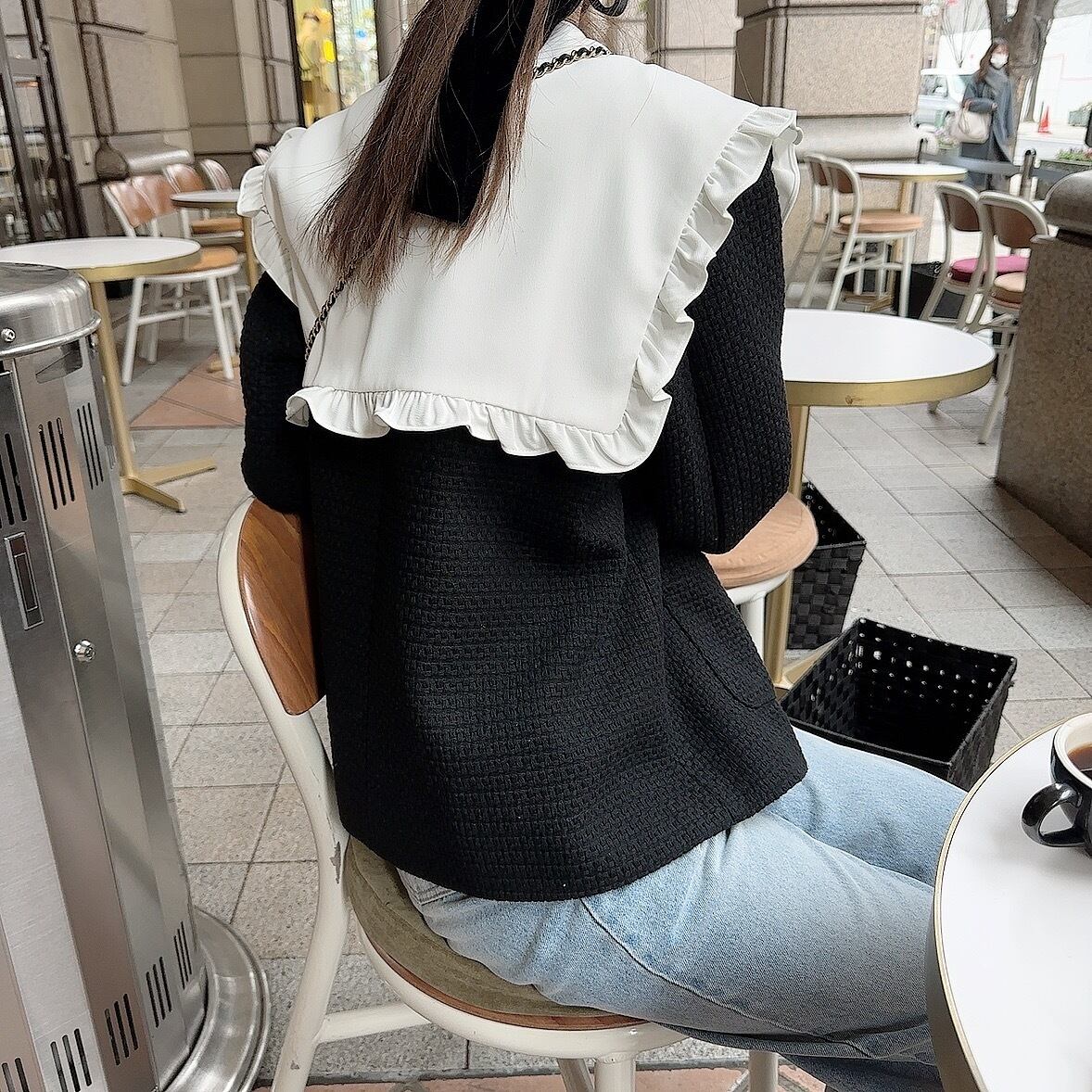Frillcollar tweed JK / black (即納商品) | moripon.