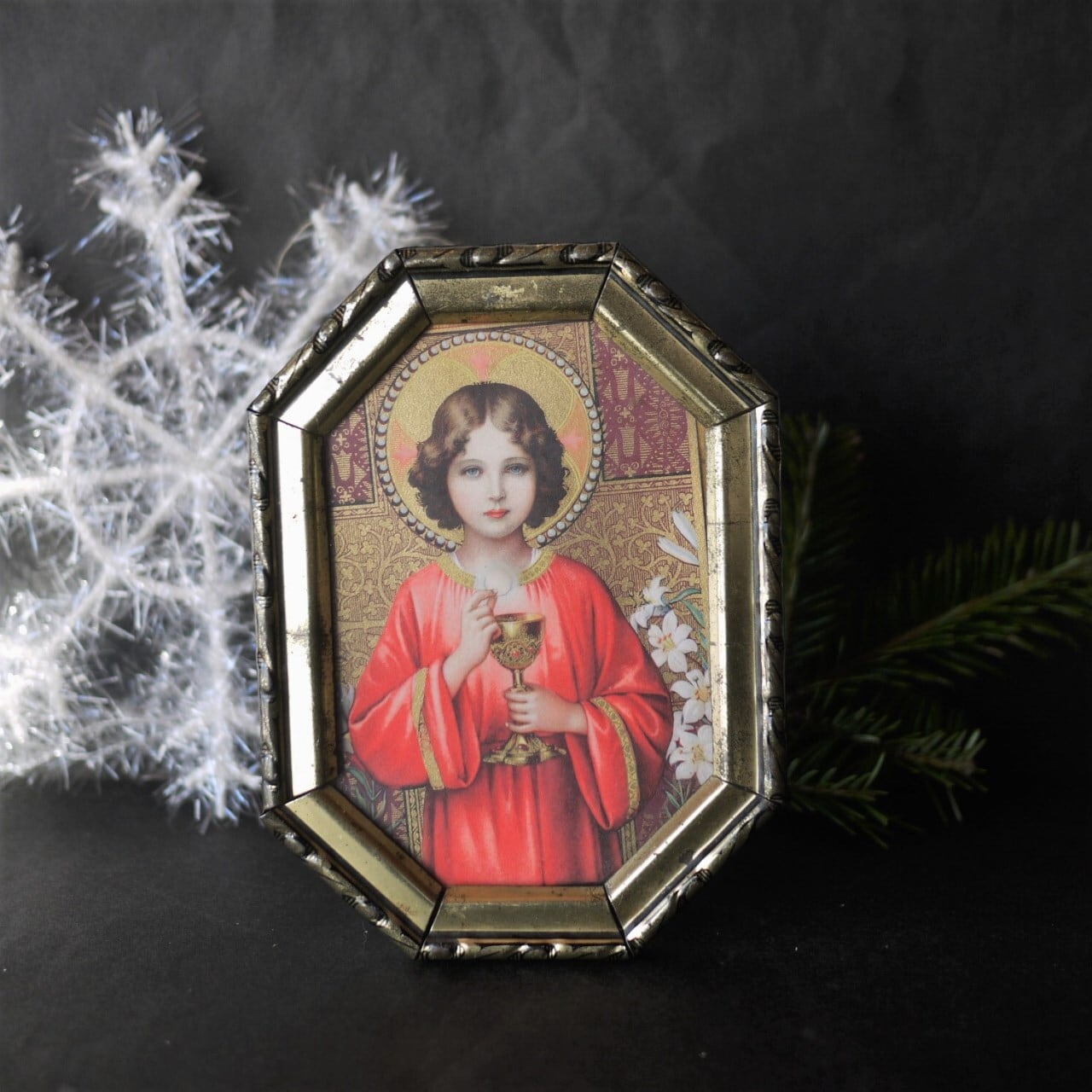 八角額聖画 宗教画額装 ドイツ