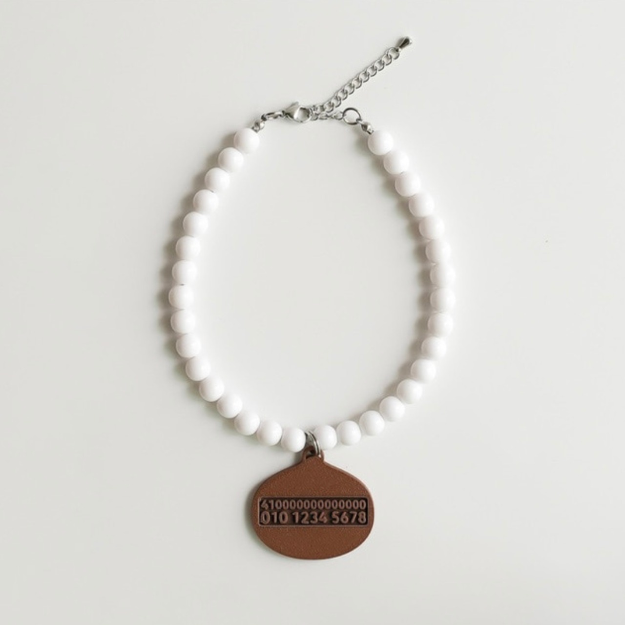 【予約】[ Snugroo ] Pet Necklace Beads｜Chestnut - 2