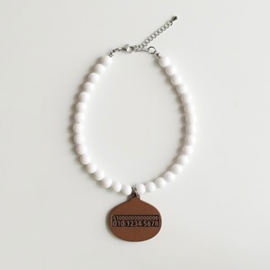 【予約】[ Snugroo ] Pet Necklace Beads｜Chestnut