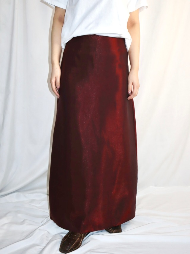 satin long skirt【8015】