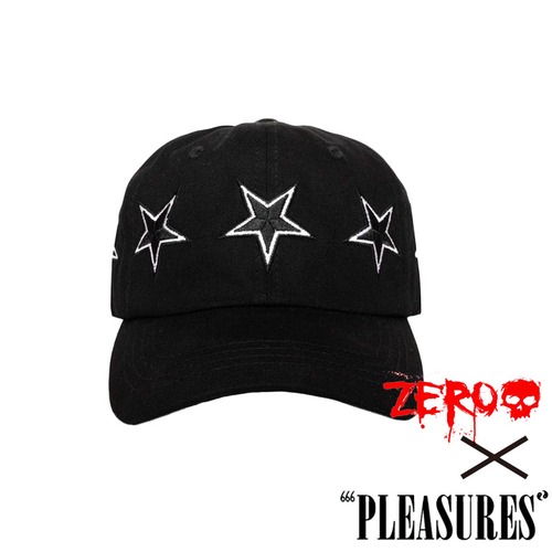 【PLEASURES/プレジャーズ×ZERO SKATEBOARDS】STARS SNAPBACK キャップ / BLACK / ZERO-13931