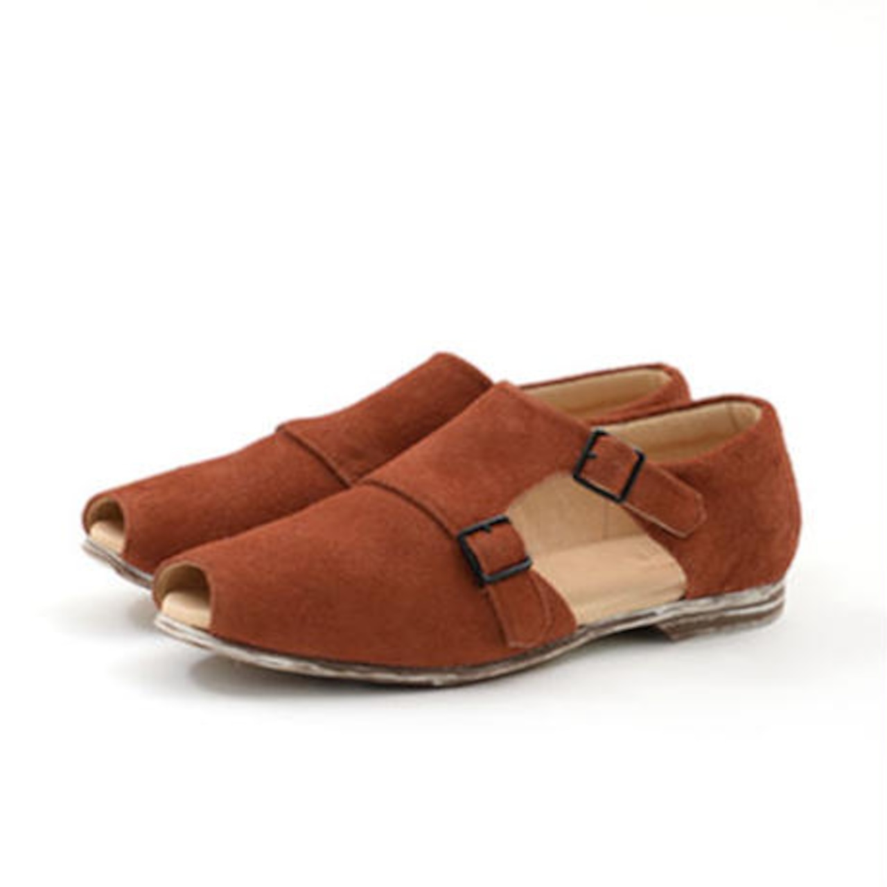【 UNIONINI 】double monk strap shoes  brick brown   22.5-24cm