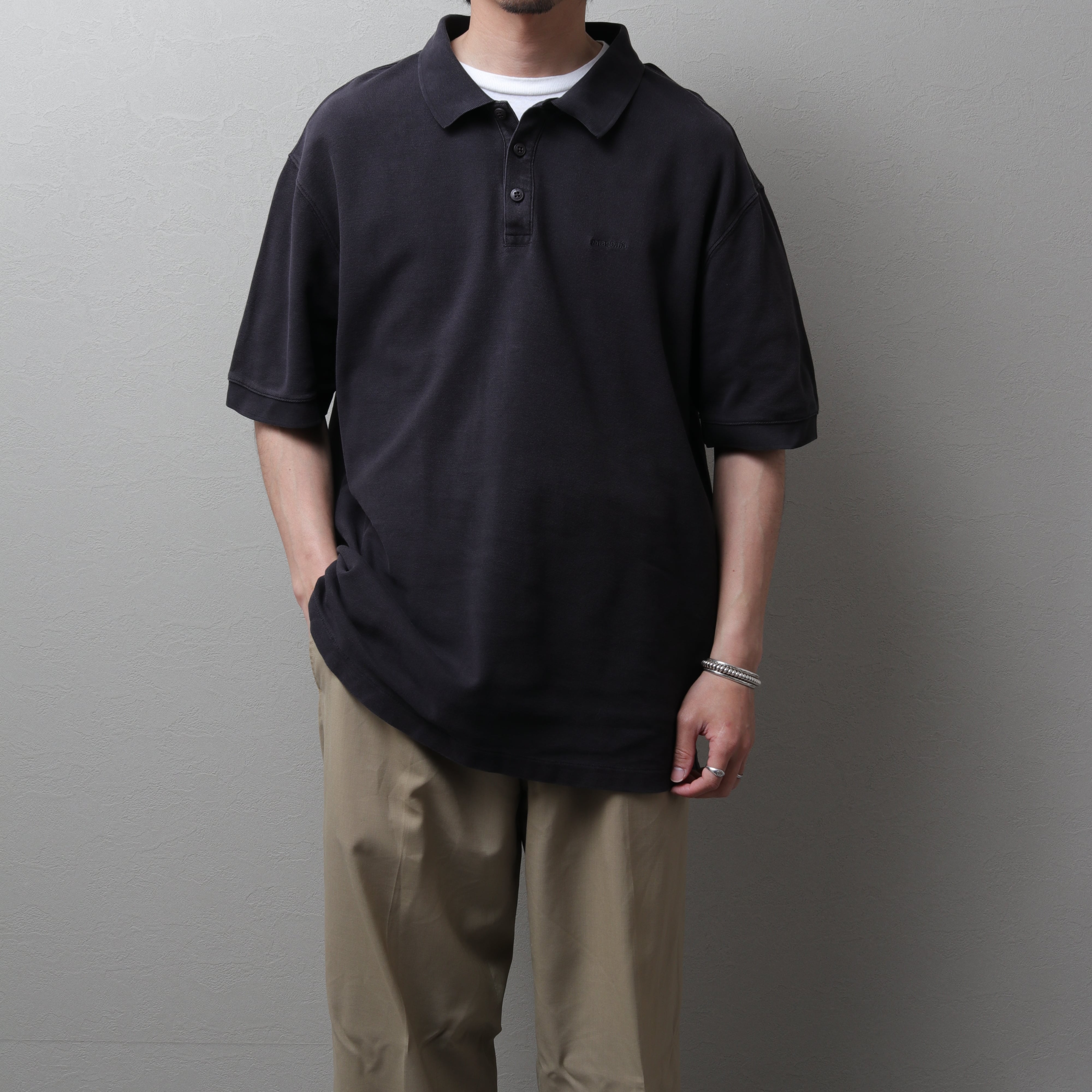 00's Patagonia S/S Polo Shirt, black s0 122057 | ulc vintage [used
