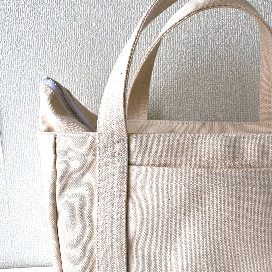 全5色】ファスナー付き「軽いボックストート」小サイズ／倉敷帆布 8号