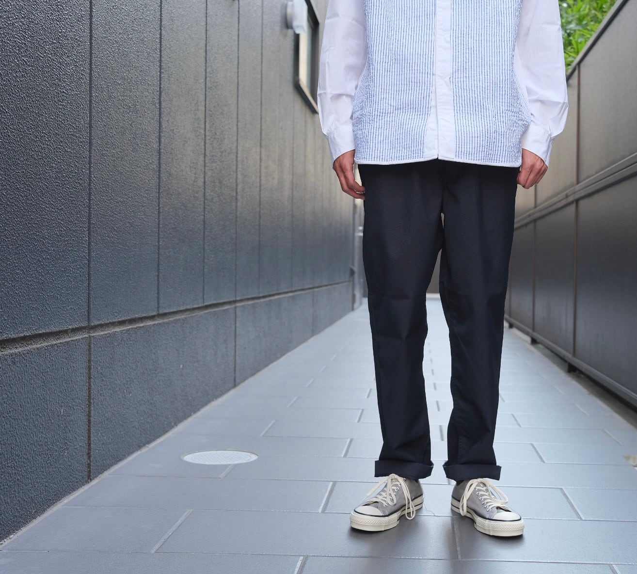 Sans limite(サンリミット) / TWオニギャバジンゴムパンツ -navy-(W2303071)