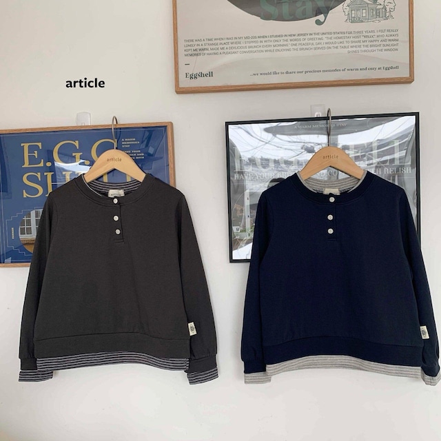 【取寄】article|double henley neck tee|ダブルヘンリーネックT|S-JM|kids&jr|26 autumn