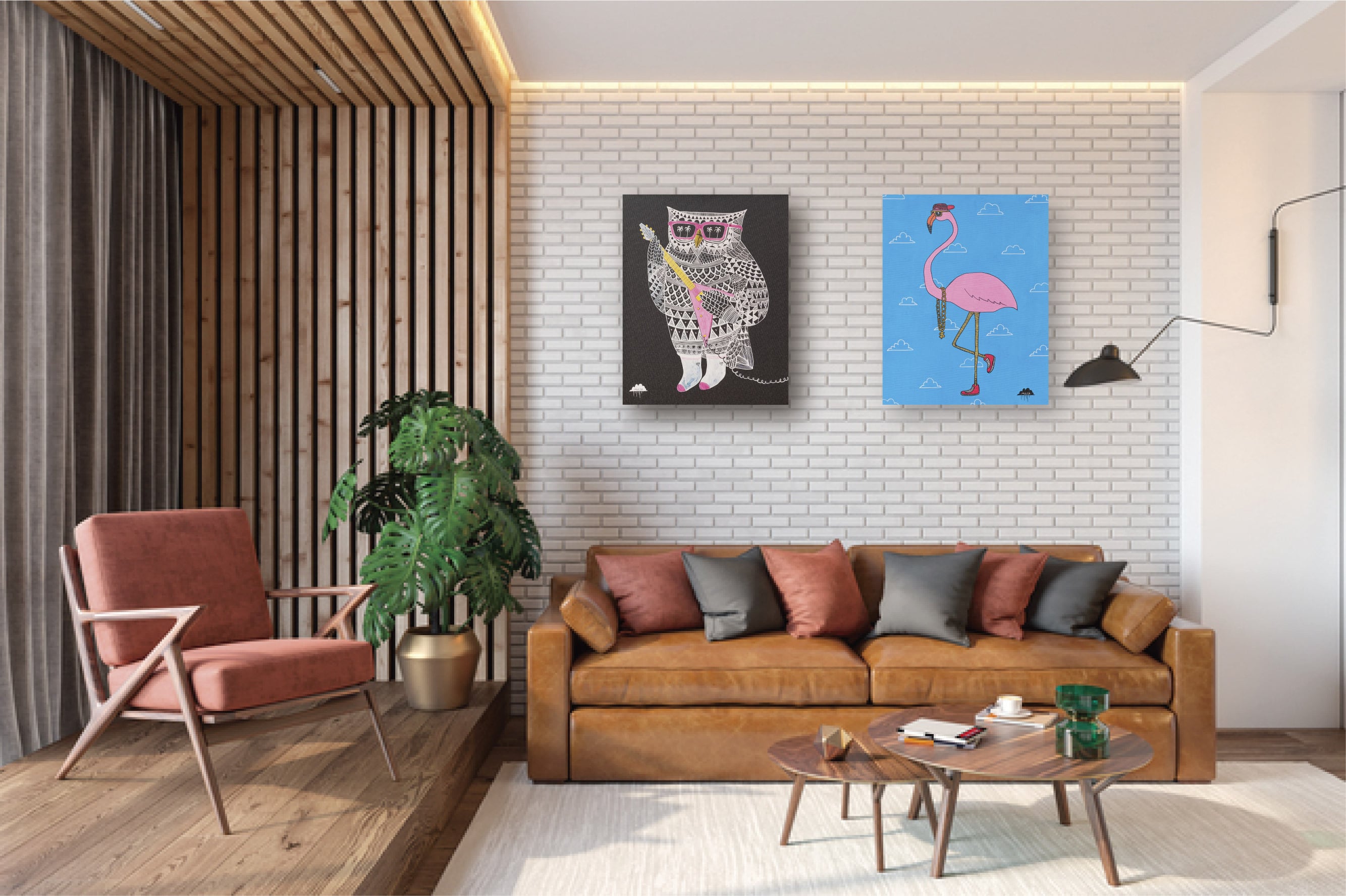 アートインテリア(キャンバス)/A-C-8-5040_Frederick the Flamingo