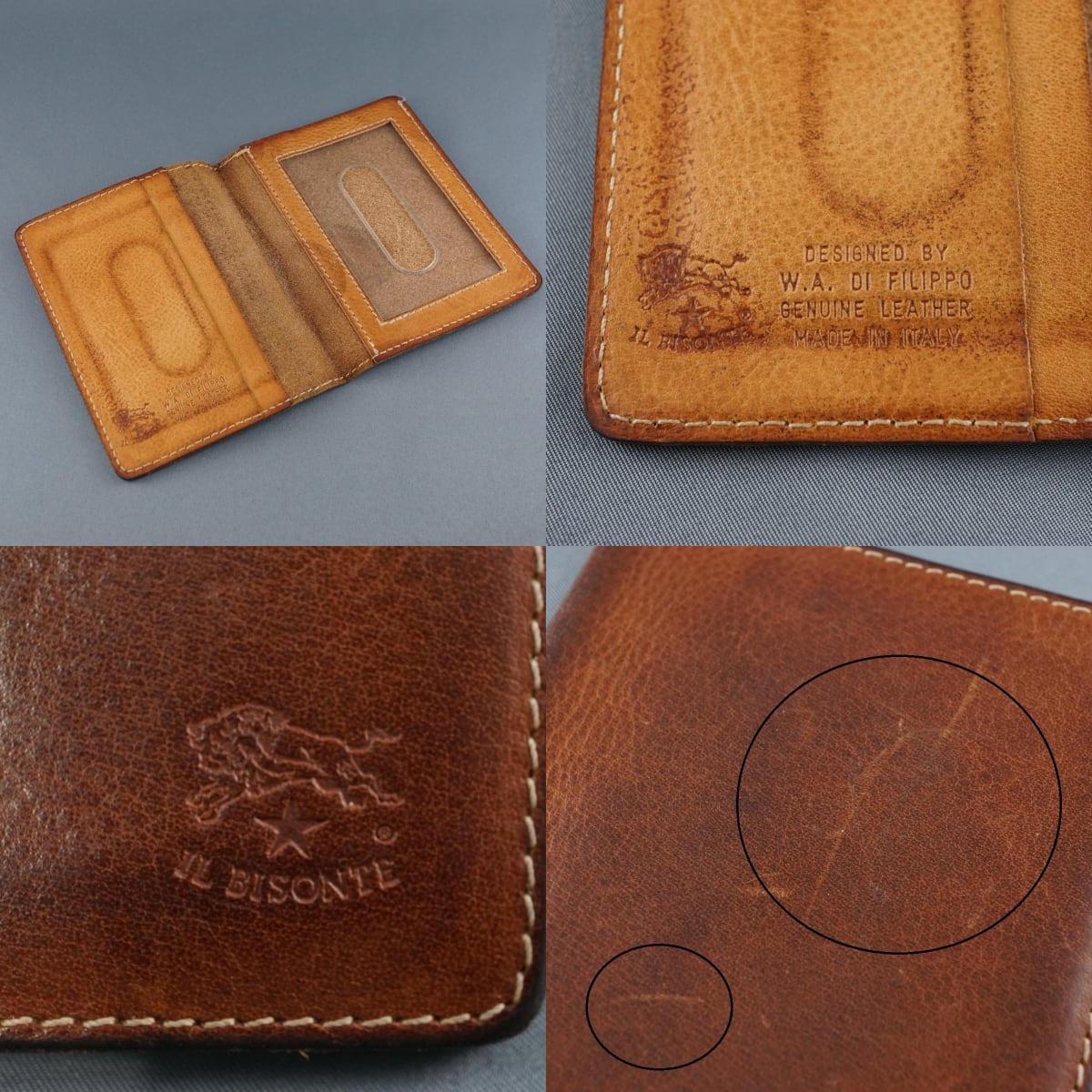 IL BISONTE イルビゾンテ 2つ折りパスケース USED品 カード入れ 定期