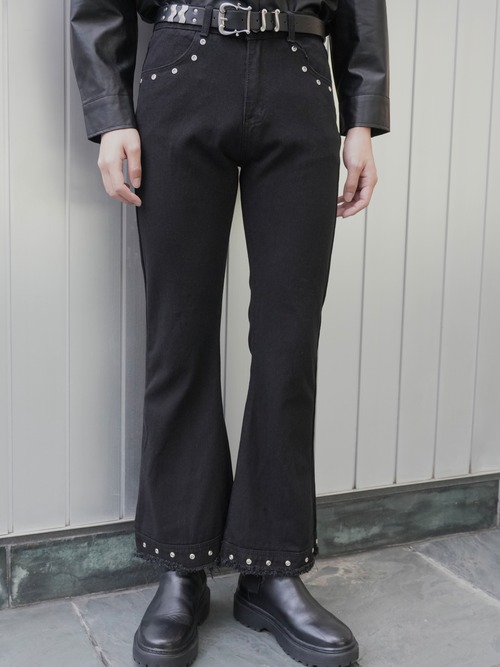 【ALUDE SELECT】hem studs slim denim pants