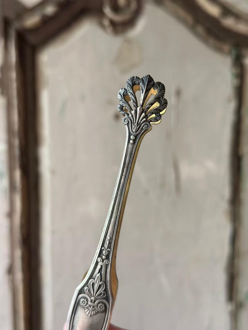 シュガートング 箱付き シルバープレート シェル型 | Brocante de La