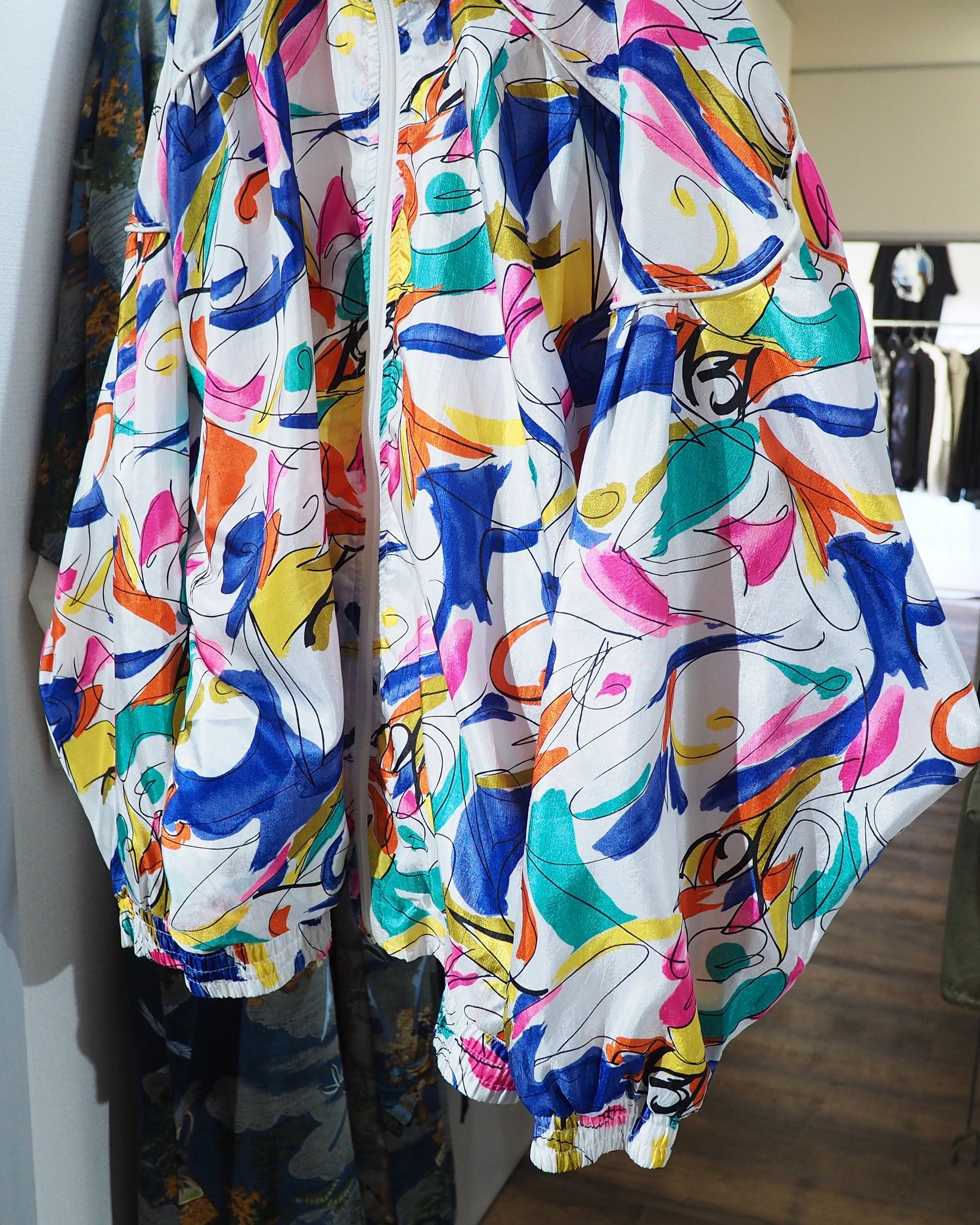 1990s Colorful Rainbow Art pattern vintage Nylon jacket