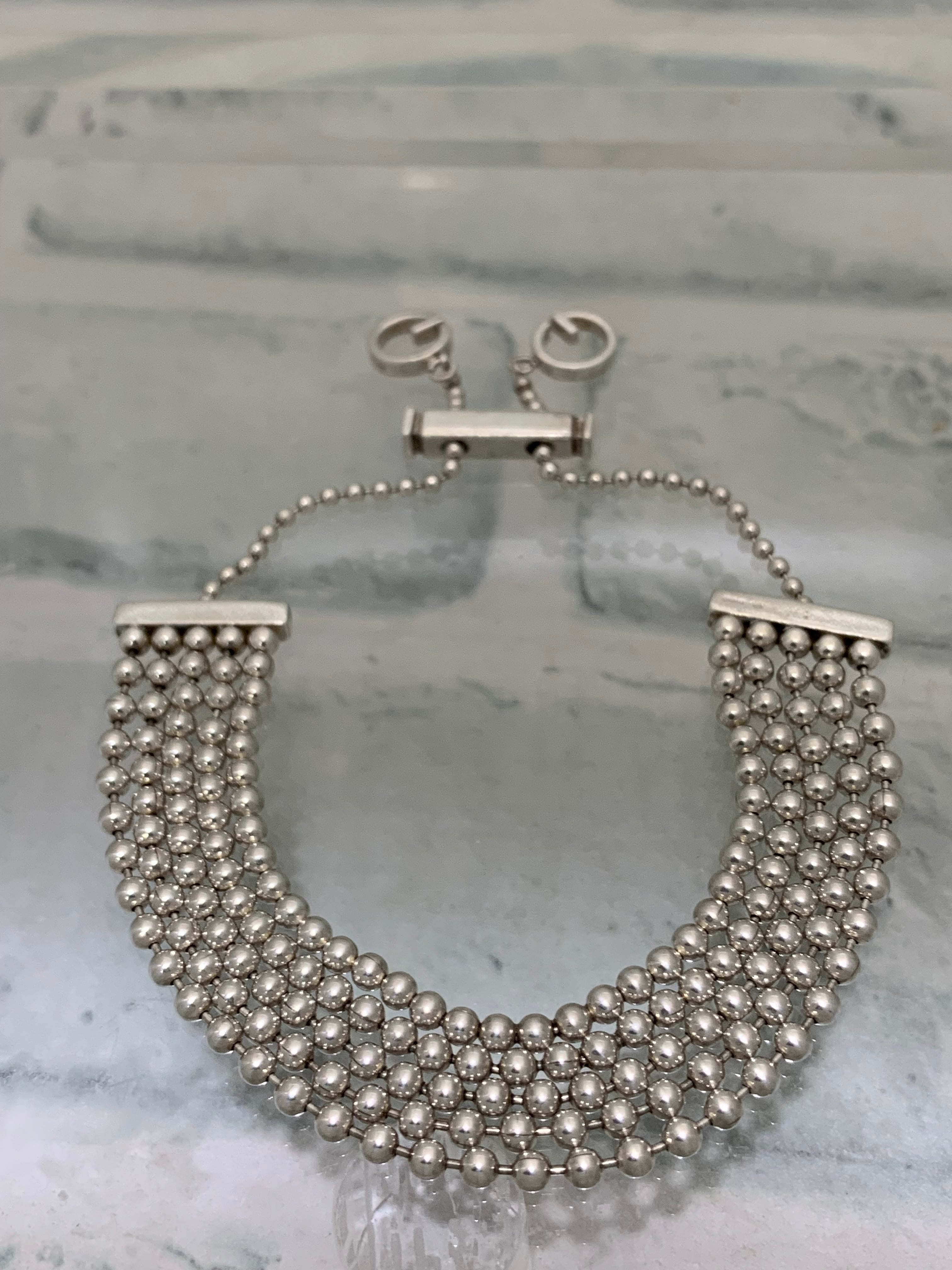 美品 オールドグッチ GUCCI Gロゴ 5連 ボールチェーン ブレスレット 美品 オールドグッチ GUCCI Gロゴ 5連 ボールチェーン ブレスレット