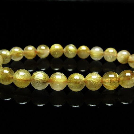 ルチルクォーツ ブレスレット 7mm タイチンルチルクォーツ タイチンルチル 一点物 メール便可 [M便 1/10] 111-49043