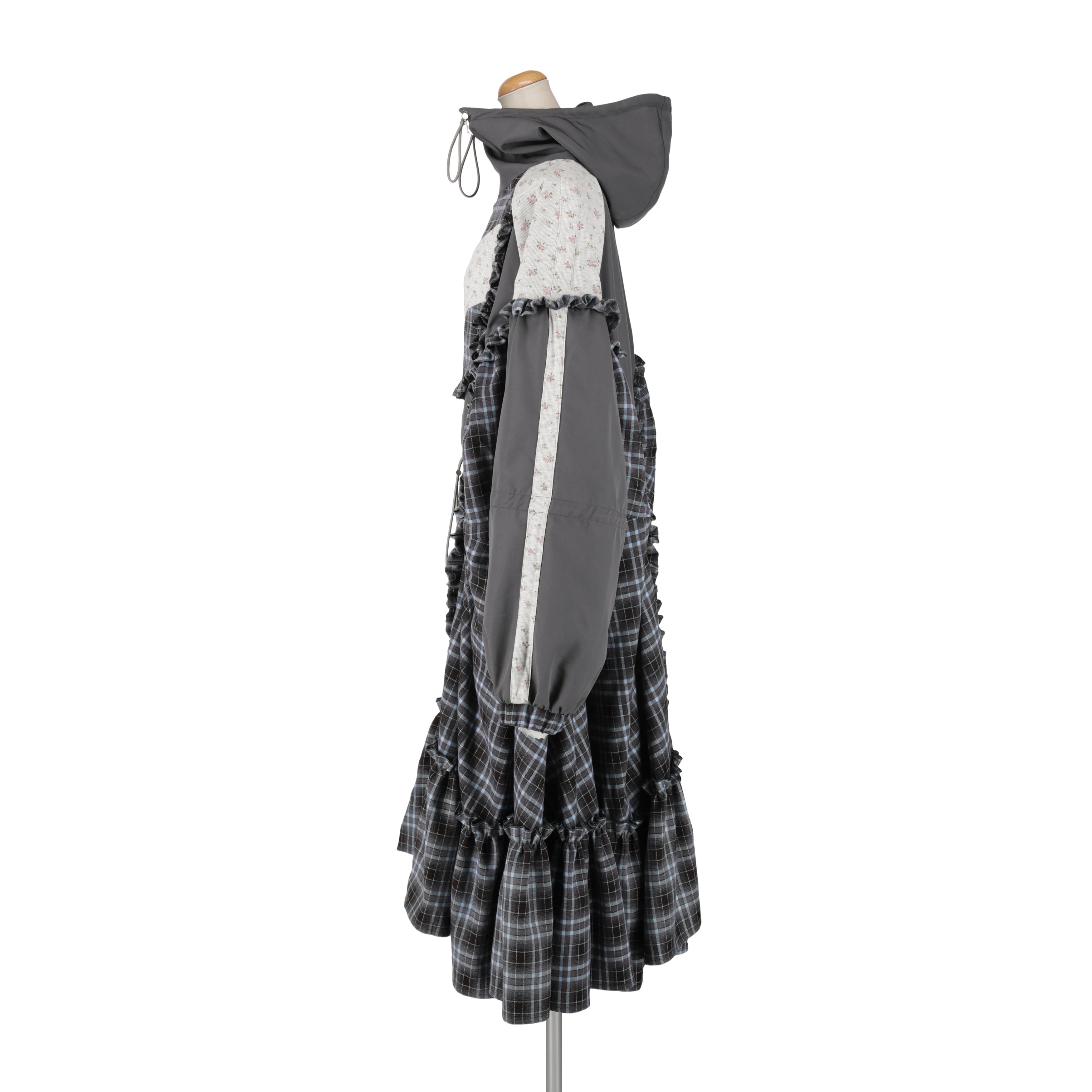 トラックフーディーワンピース　GRAY
