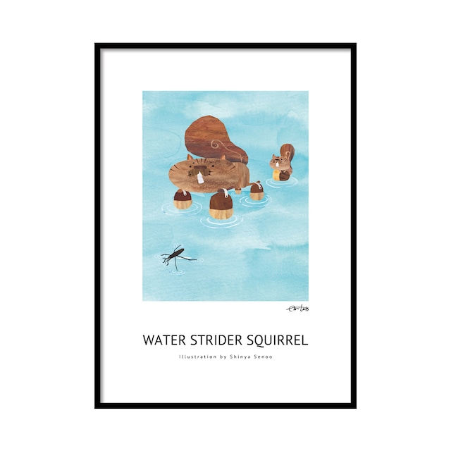 ポスター　A2サイズ(42cm×59.4cm)　『WATER STRIDER SQUIRREL』
