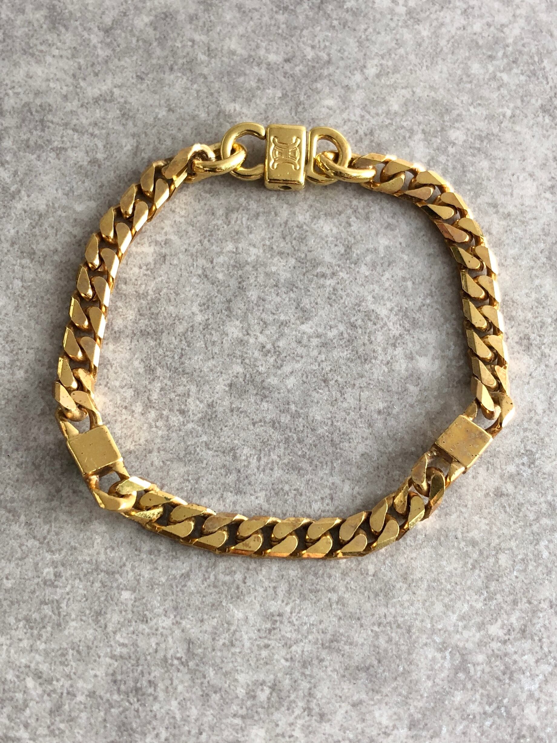 CELINE セリーヌ ブレスレット ゴールド ストーン vintage
