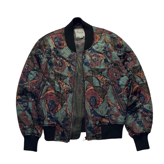 FICCE abstract print rayon bomber jacket