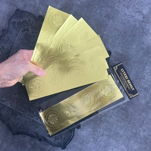 クラシック柄エンボスシール（ゴールド/直径50㎜）24枚セット