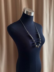 tribal metal long necklace-5147-8