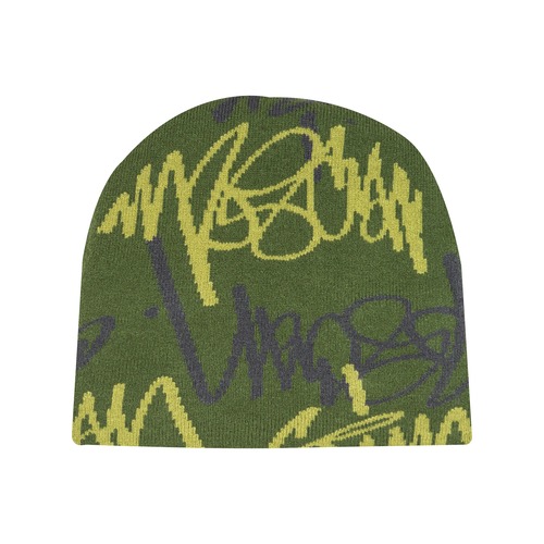 【10月10日(金)11時販売スタート】 TIMESCAN × WILLOW LURKS SCRIPT CAMO REVERSABLE BEANIE
