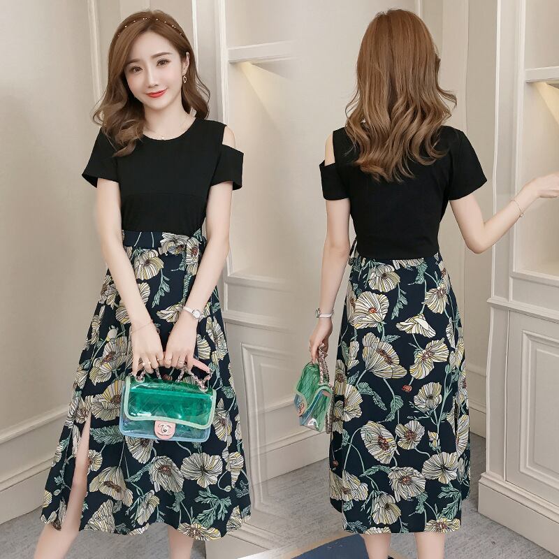 【新作】【送料無料】 マタニティウェア2020夏の新しいファッション花母乳育児ドレスミドルレングス産後母乳育児ドレス-アリババ サマー 夏物 フラワーデザイン expec270385960760