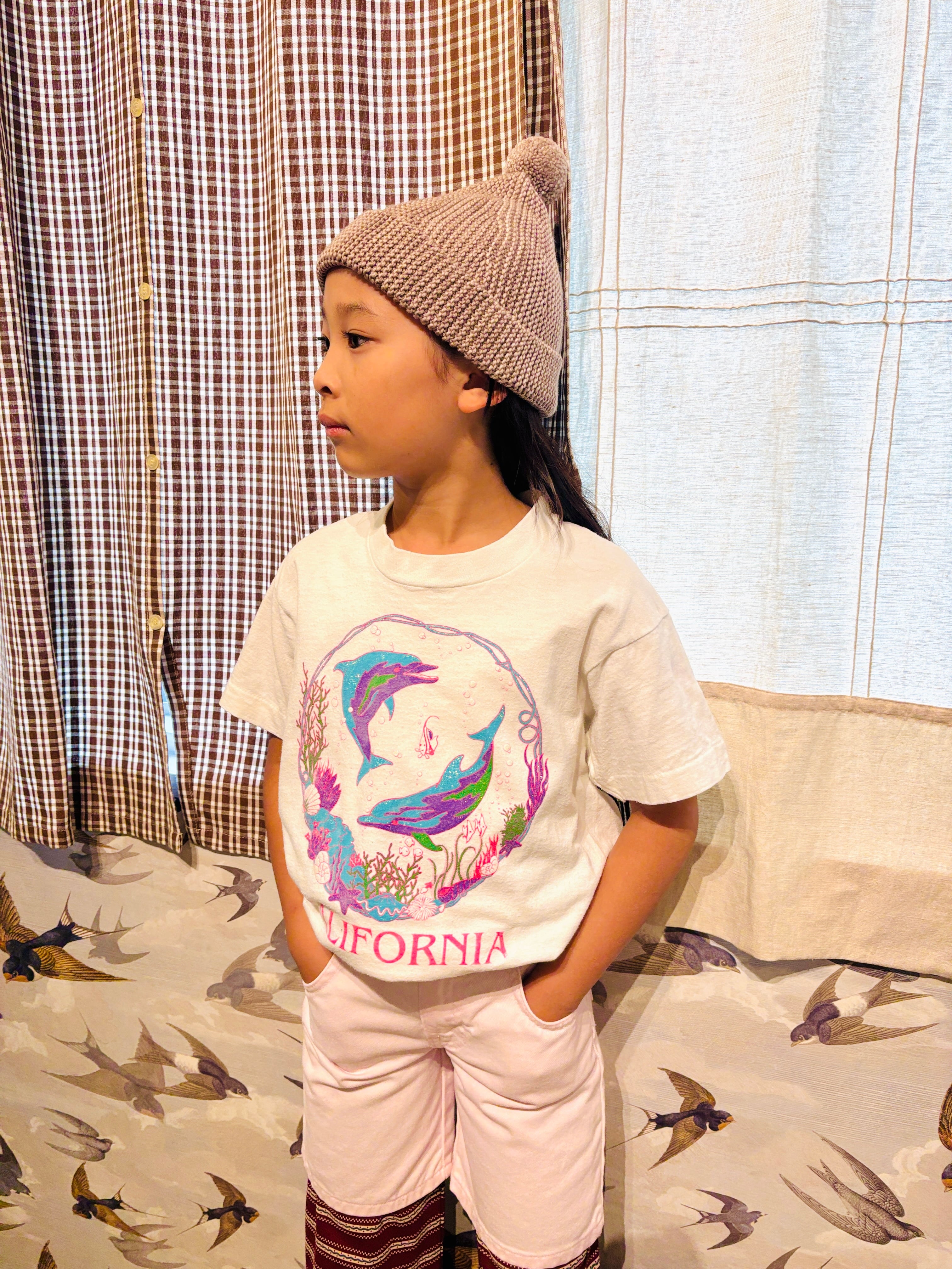 【kids vintage】 dolphin T-sh. about7-10y
