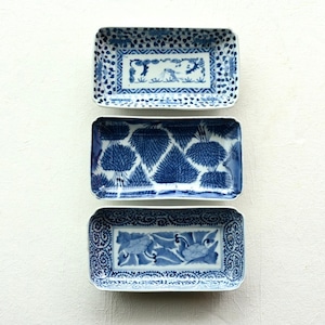 【43005】伊万里 長皿 染付　江戸 / Imari Rectangle Plate - Blue / Edo Era