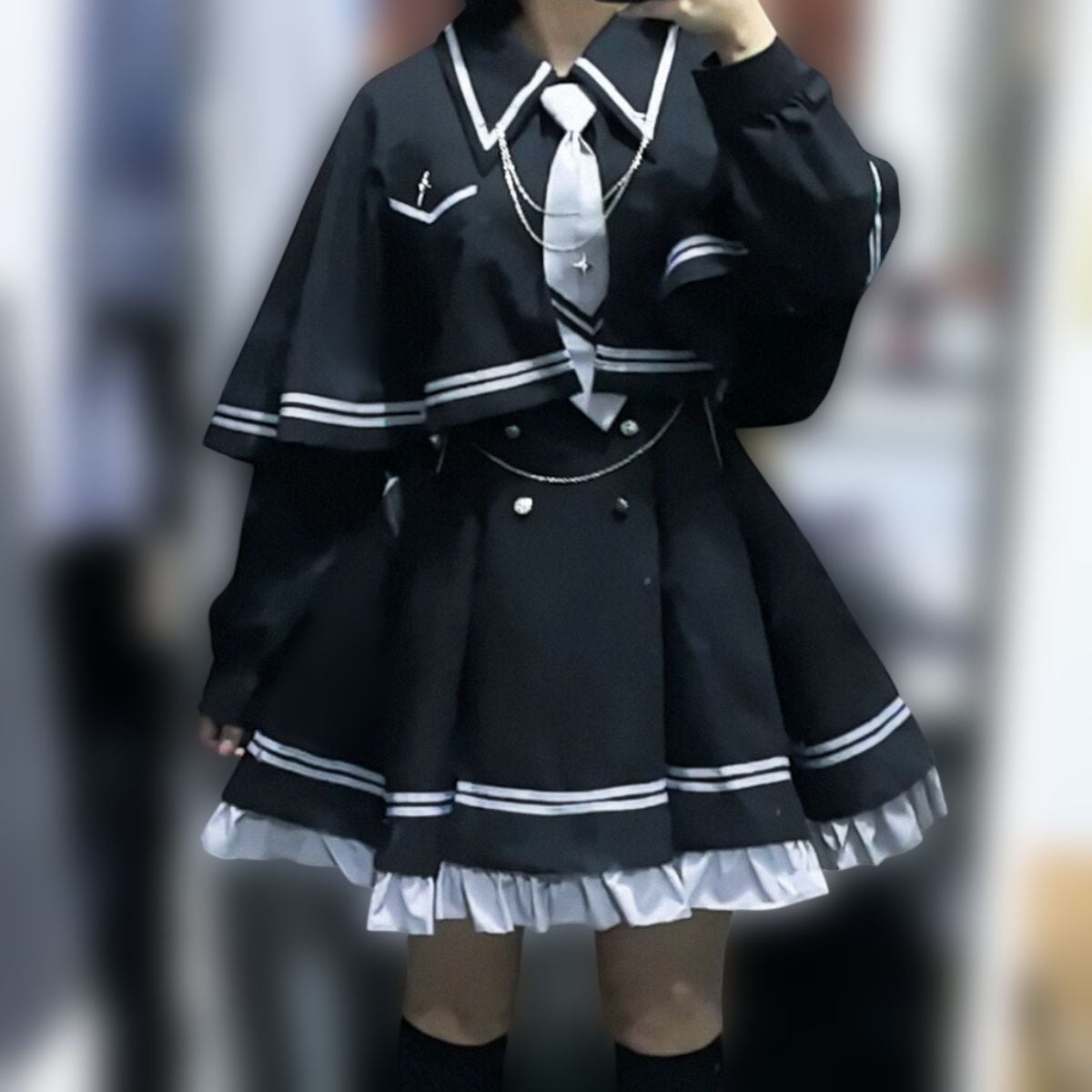 魔法学園ケープ付きホワイトセットアップ | Maiden's Rêve
