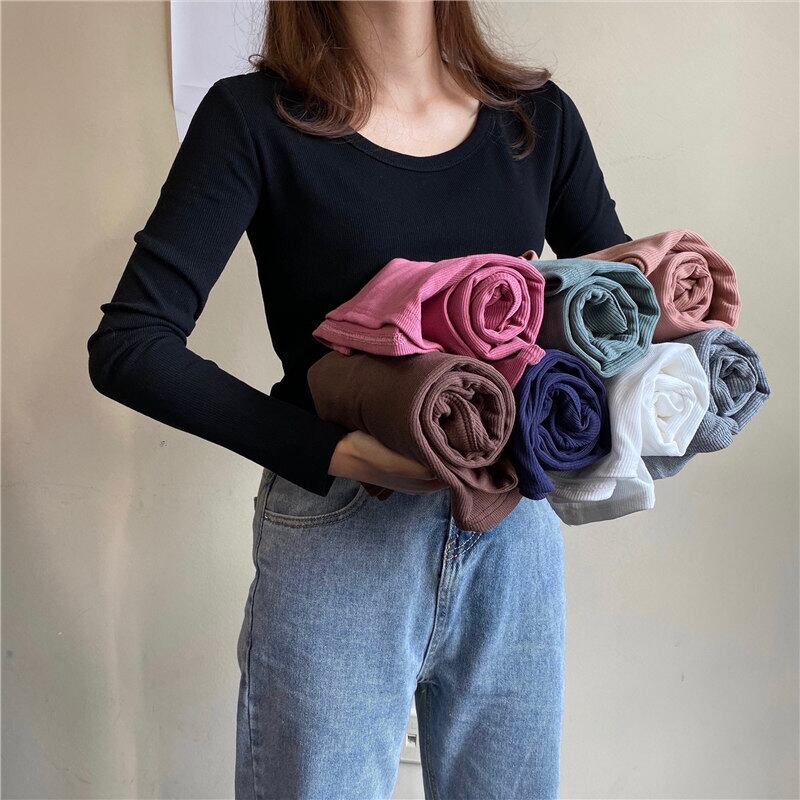 シャツ オータムウィンターベーシックニットTシャツ ロング 秋物 冬物 YY-ファッション79065898633