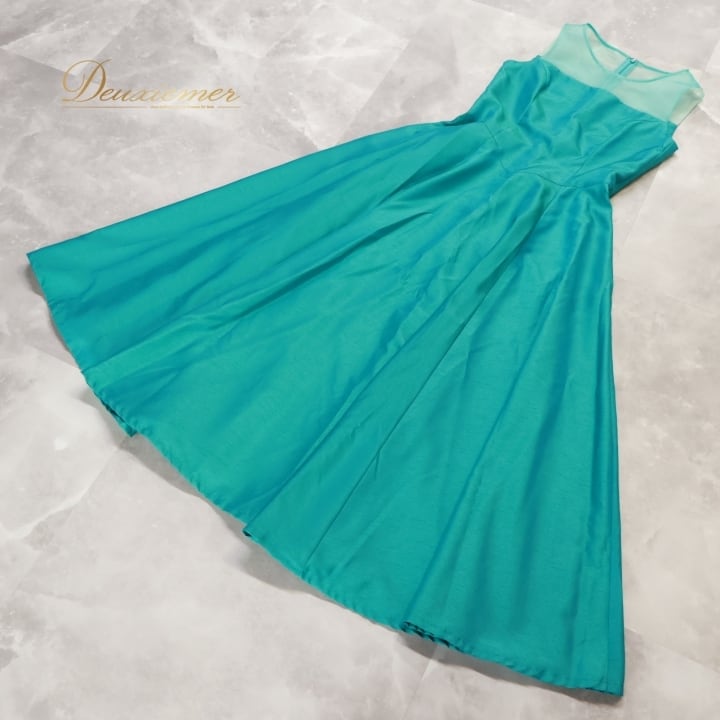 フラダンス 衣装 ワンピース ドレス グリーン系 マーメイド