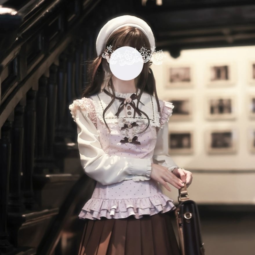 桜色の午後に寄り添うふんわりベレー帽 クラロリベレー帽