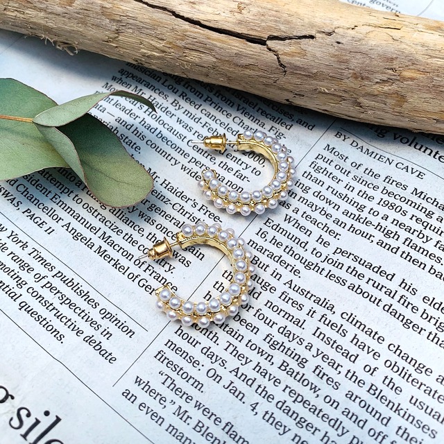 Artificial-Pearl Hoop Pierce