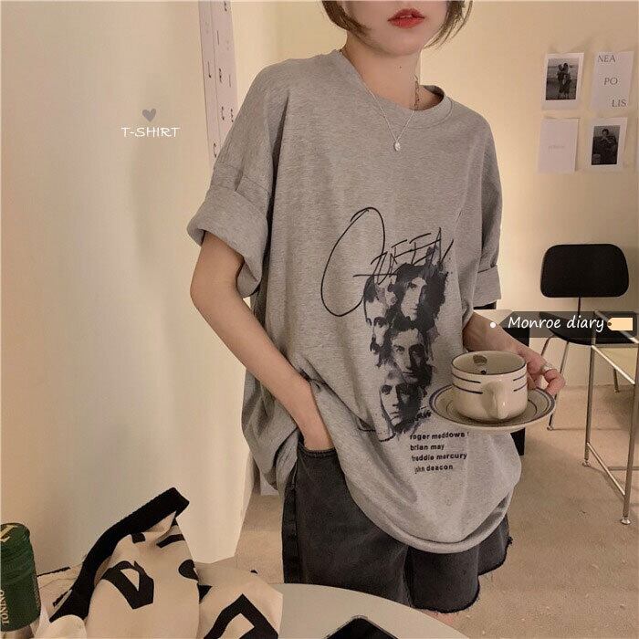 Tシャツ シャツ ルーズサマートップス 夏物 モンロー46927678697