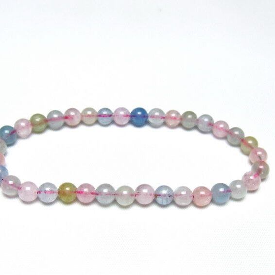 ミックスカラーベリル ブレスレット 5mm 一点物 メール便可 [M便 1/10] 111-48784