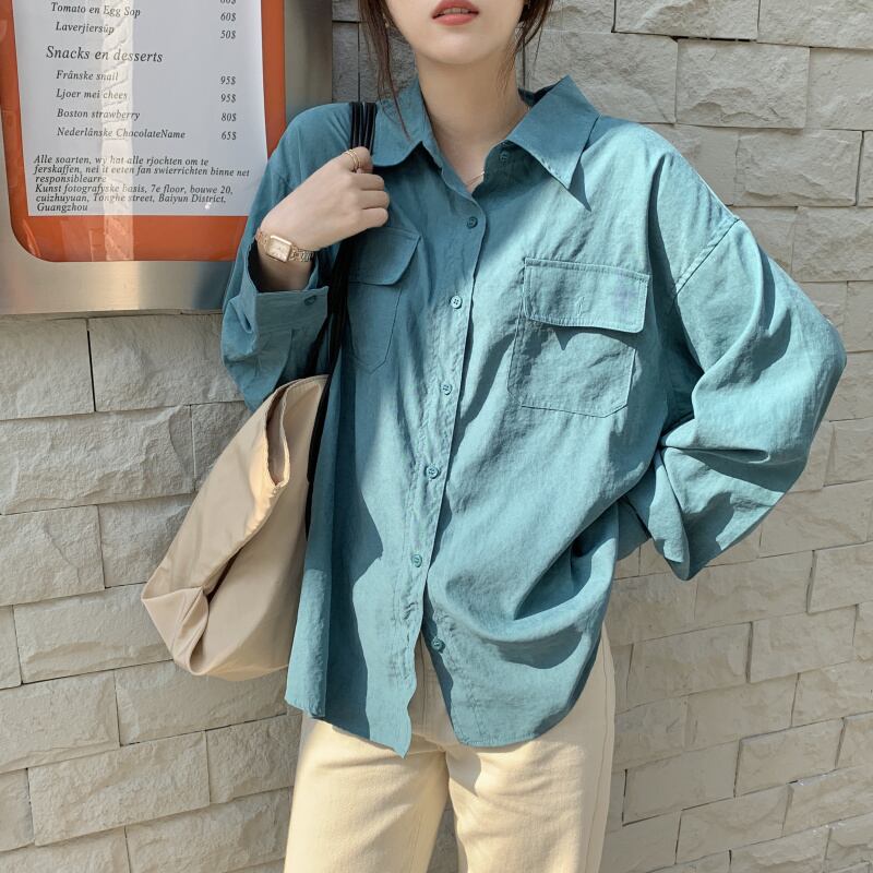 スタンダードシャツ ジャケット オータムトップス ロング レトロ 秋物 1号婦人3817034100