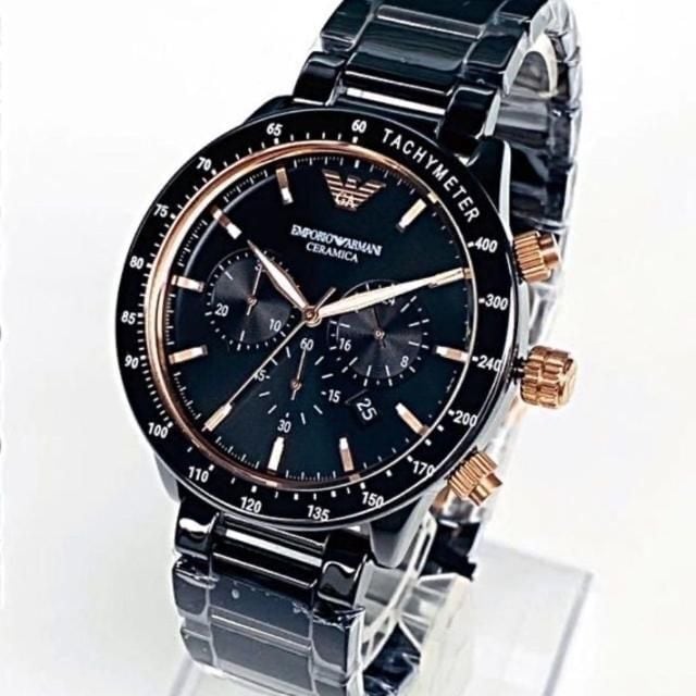 新品】エンポリオアルマーニ腕時計メンズセラミックブラックAR70002