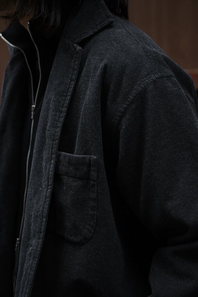 Cale / Stone Washed Corduroy Jacket (Charcoal)