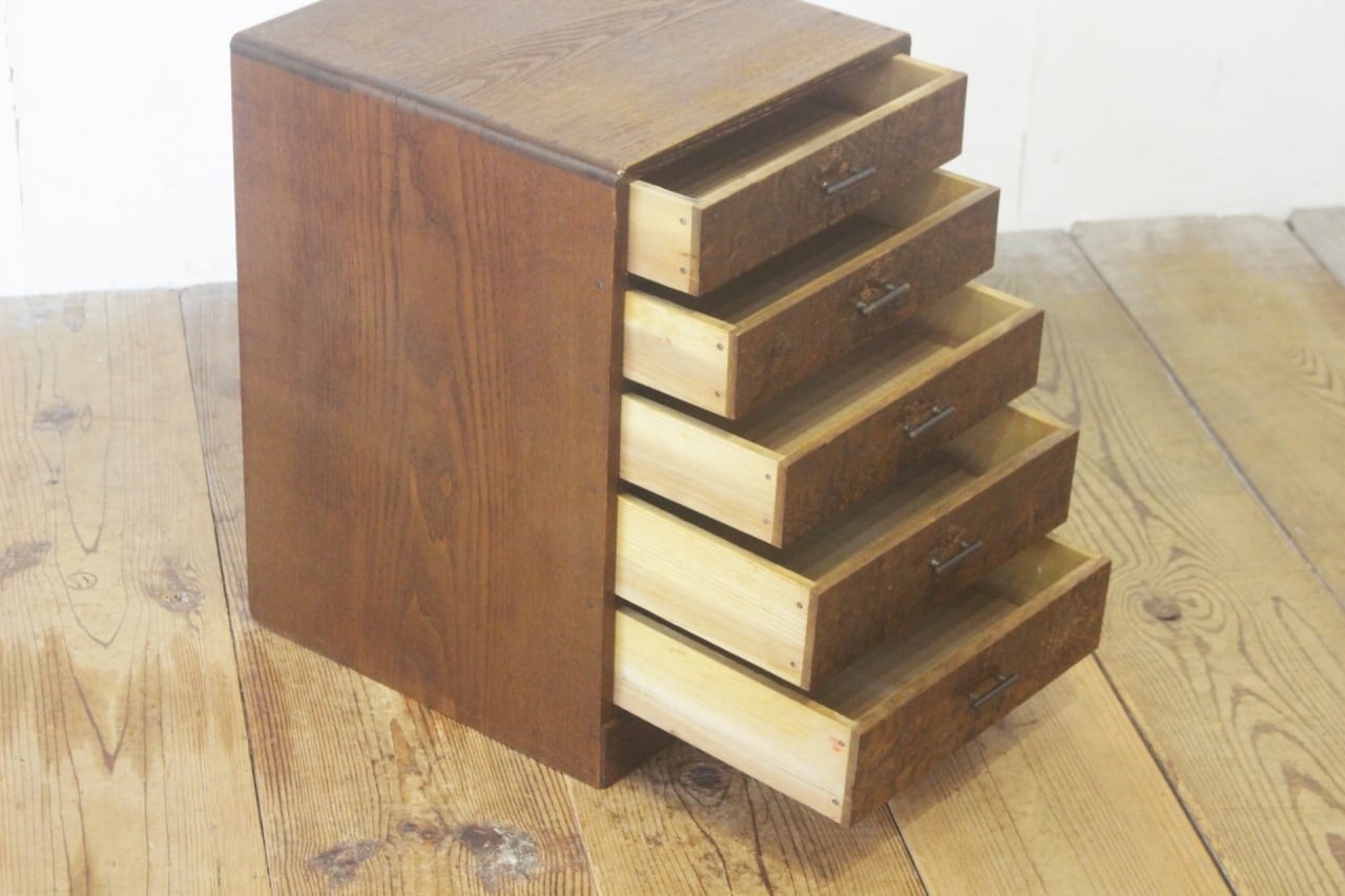 レトロ 卓上 小引き出し 抽斗 5杯 収納 小物入れ レターケース 仕切り