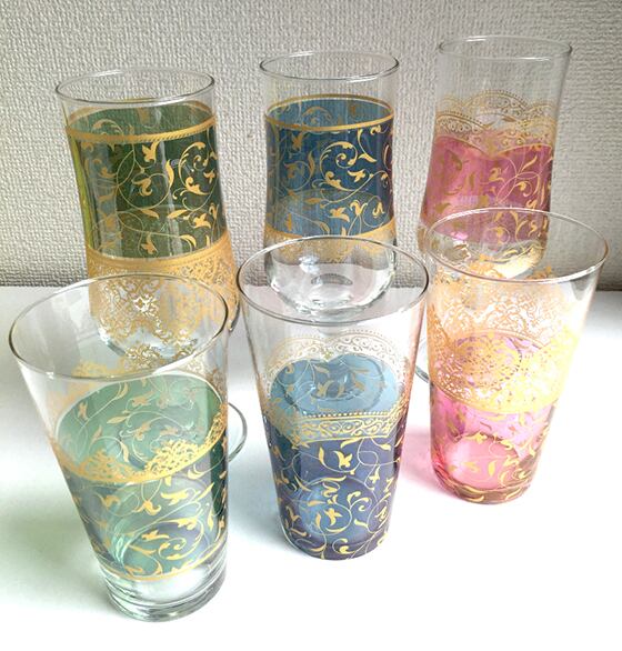 ガラス用】 アラベスク ブルー A3サイズ（ポーセリンアート用転写紙