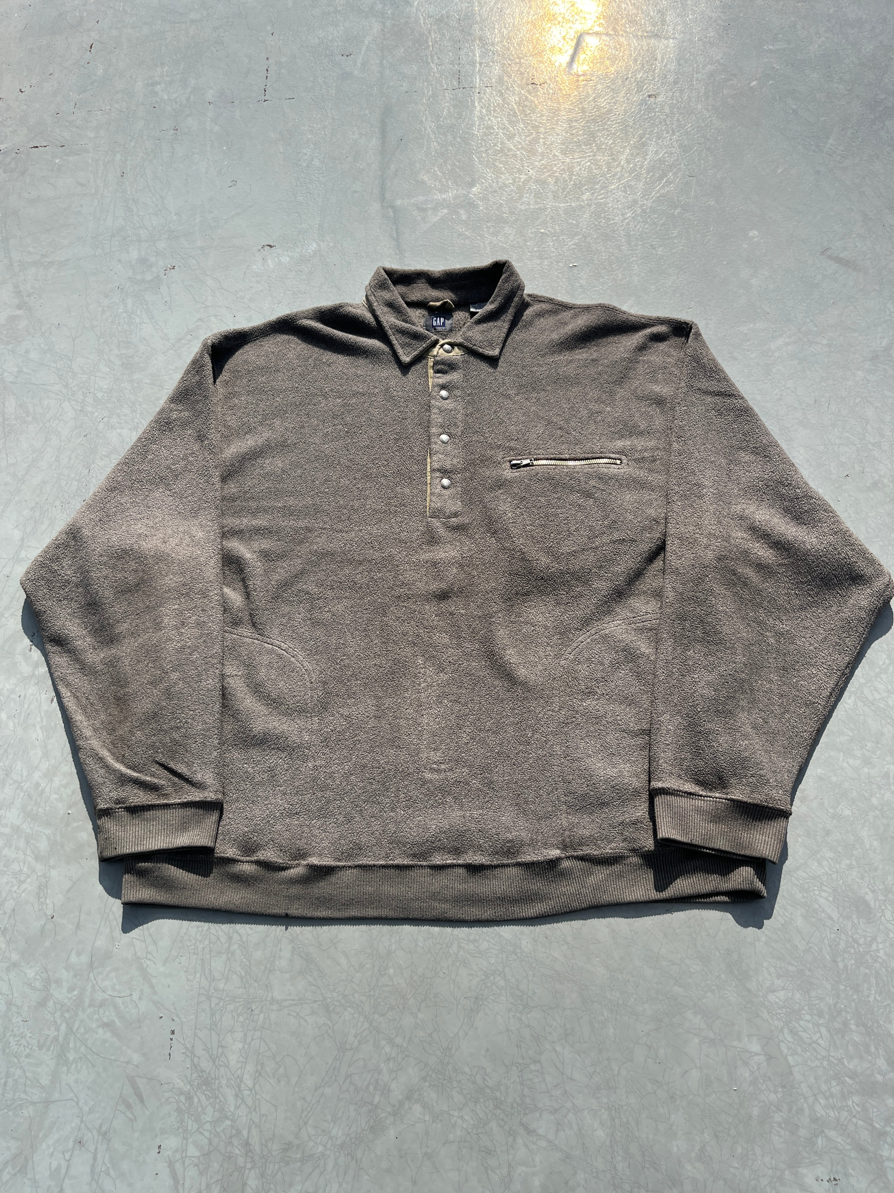 90s OLD GAP rayon × polyester half snap fleece pullover | Pay ID