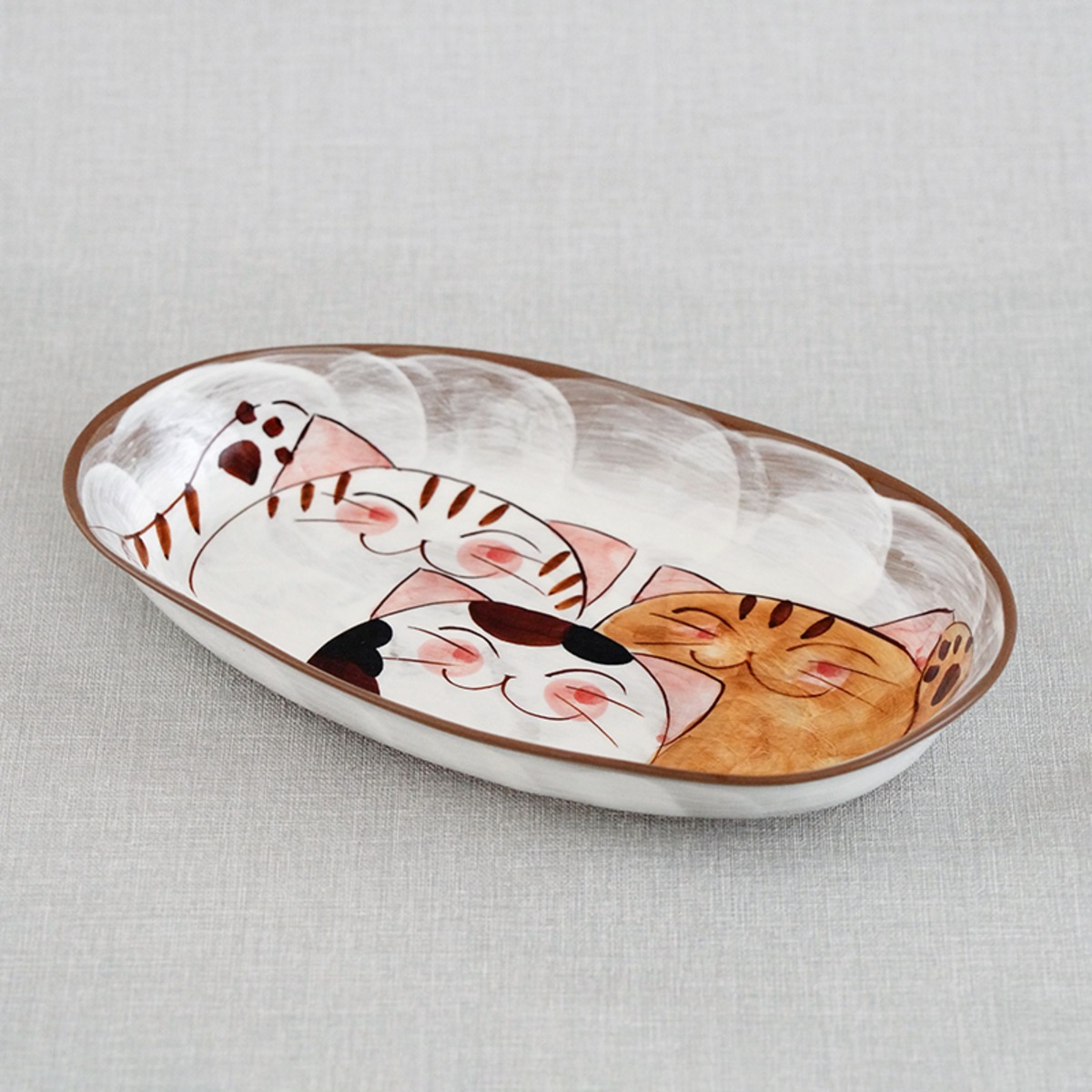 仲良しネコ カレー皿（大） | 菊祥陶器／工房祥sho～ Kikusho Pottery 