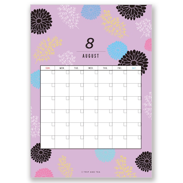 TRIP AND TEA 季節の壁掛けA4カレンダー