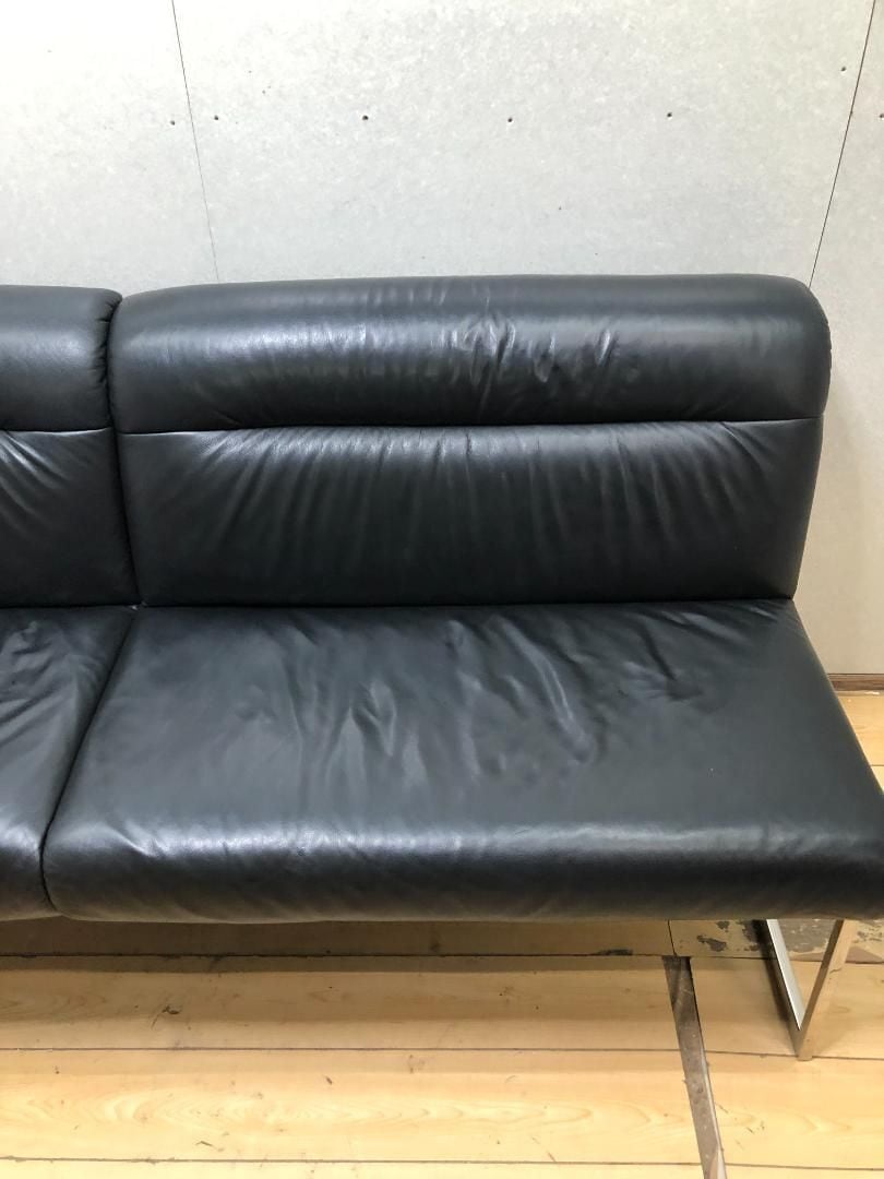 JOOP! ヨープ himolla ヒモラ ドイツ製 本革 3人掛けソファ ブラック