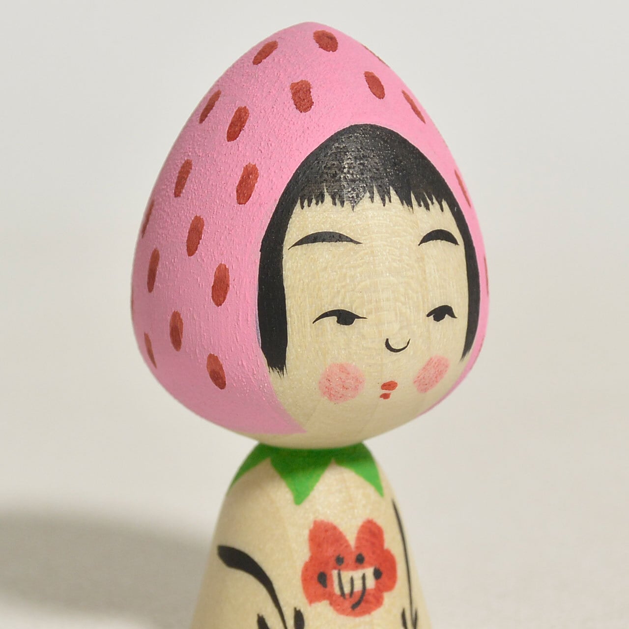小さないちごちゃんこけし 約1.5寸 約4.5cm 鈴木明 工人（作並系