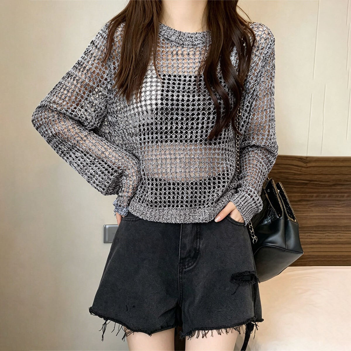 メッシュ ニット 透かし編み レディース 春夏 韓国 重ね着 透け感 きれいめ 大人 カジュアル 抜け感 フェミニン 軽やか 涼し気 ゆったり 大人可愛い 大人女子