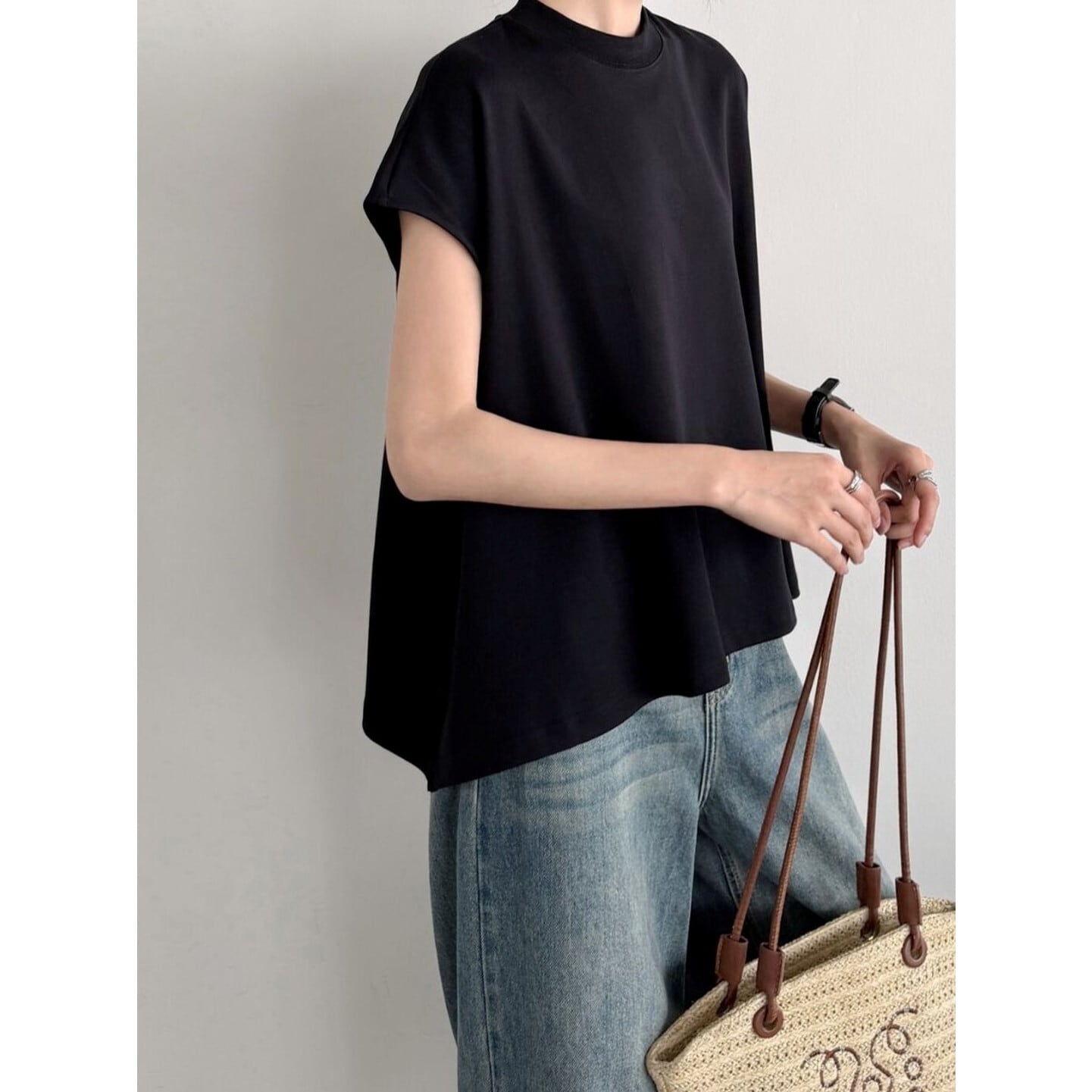 フレンチスリーブ ベーシックTシャツ 2color RA3459