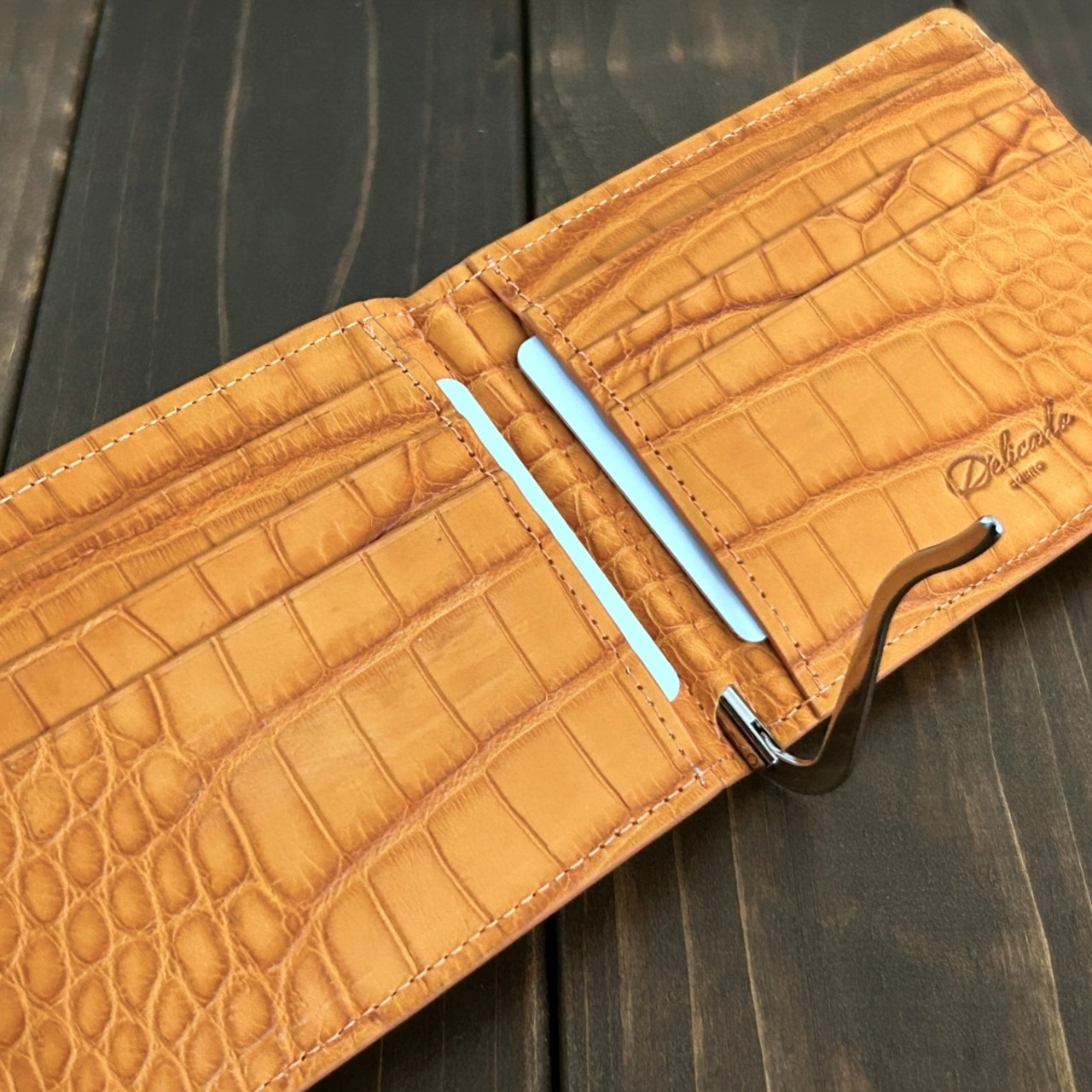 アリゲーター 無双 マネークリップ クラシック キャメル