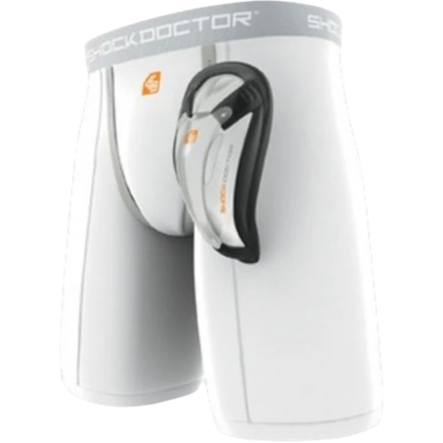SHOCK DOCTOR コア・コンプレッションショーツ(バイオフレックスカップ付き) ホワイト
