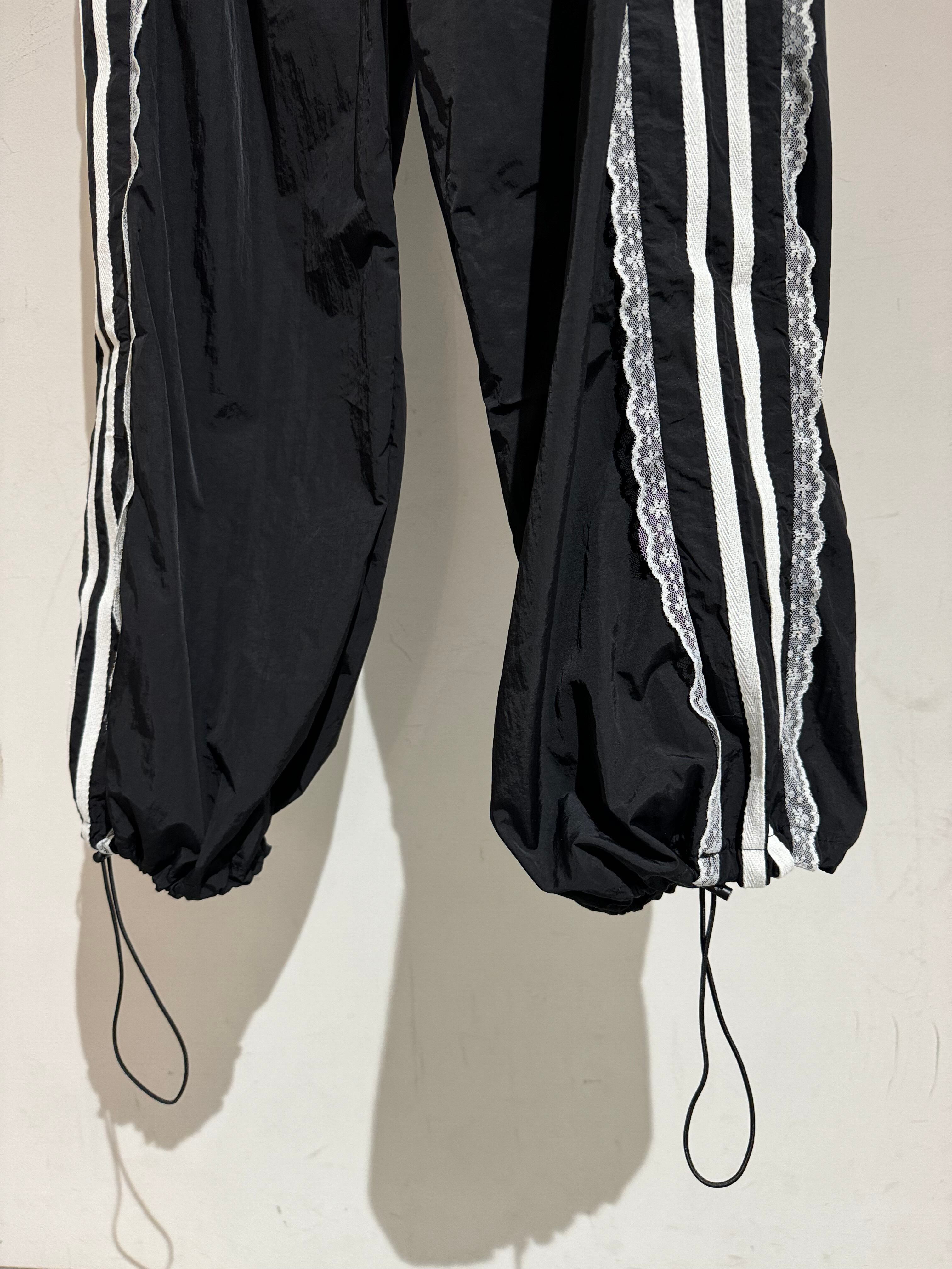 nylon line lace track pants